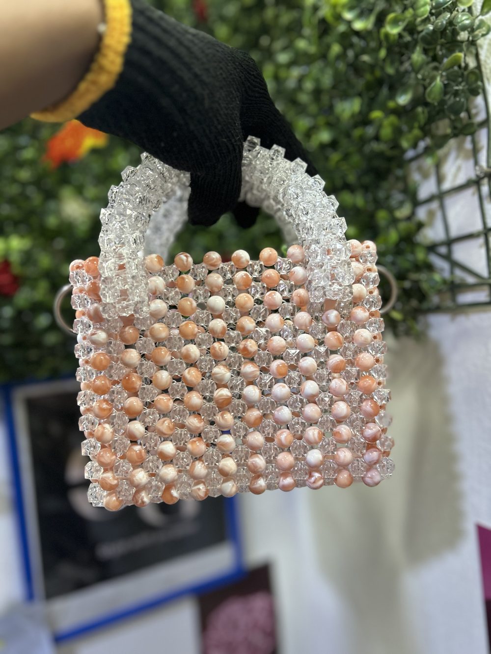 Sunrise Shell Mini Bag in peach
